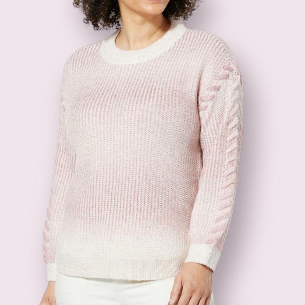 🆕 Democracy Long Blouson Sleeve Ombré Striped Sweater *NWT* $75